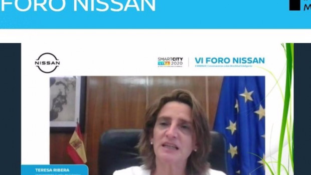 ep teresa ribera durante su intervencion en el vi foro nissan