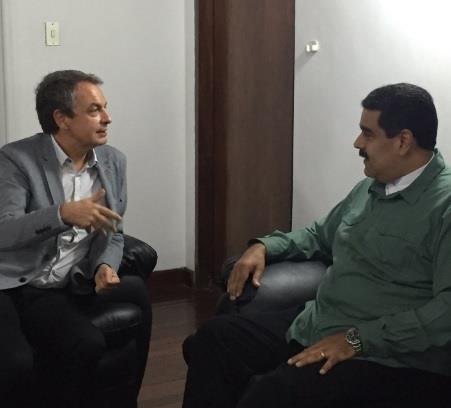 Zapatero y Maduro durante su encuentro en Caracas | TWITTER ep zapateromaduro duranteencuentrocaracas