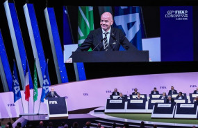 ep 05 june 2019 france paris re-elected fifapresident gianni infantino deliversspeech at the 69th fifa congress photo vanessa carvalhozuma wiredpa