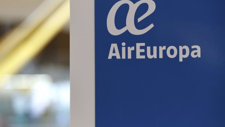 ep archivo logo de air europa en la terminal t4 del aeropuerto adolfo suarez madrid barajas en ep archivo logo de air europa en la terminal t4 del aeropuerto adolfo suarez madrid barajas en