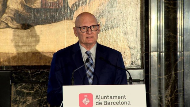 ep el ceo de la gsma john hoffman en rueda de prensa en el ayuntamiento de barcelona