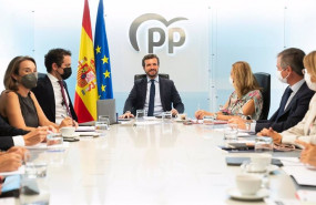 ep el lider del pp pablo casado preside el comite de direccion del pp en madrid a 8 de octubre de