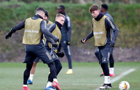 ep jugadores del manchester united durante una sesion de entrenamiento de antes del paron por el