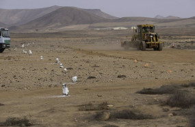 ep obras de la nueva autovia en fuerteventura entre el aeropuerto puerto del rosario y la caldereta