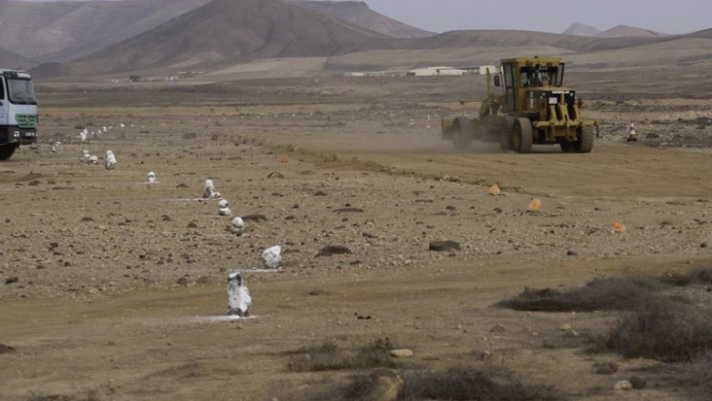 ep obras de la nueva autovia en fuerteventura entre el aeropuerto puerto del rosario y la caldereta