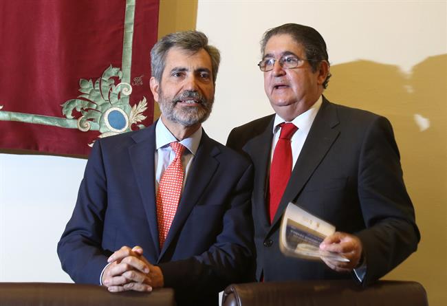 El presidente del TS, Carlos Lesmes, con el presidente del Colegio de Abogados | EUROPA PRESS ep presidentets carlos lesmes conpresidentecolegioabogados