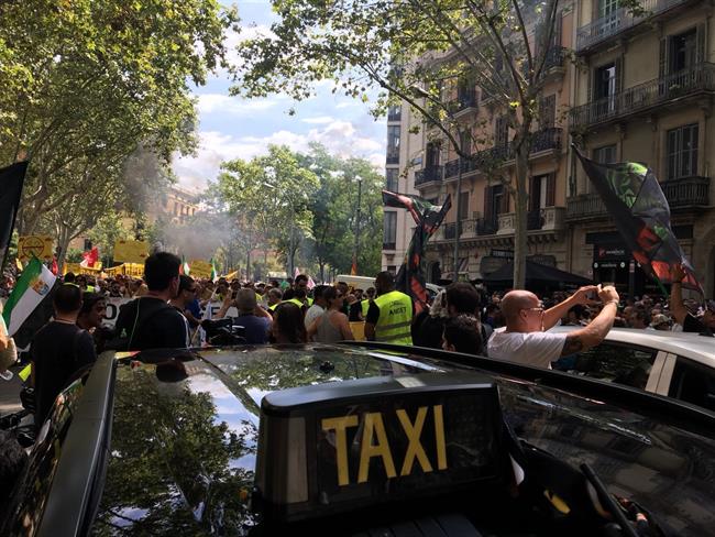 ep taxistas manifestandosebarcelona