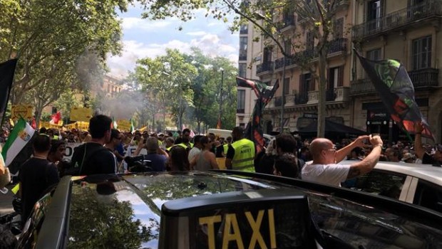 ep taxistas manifestandosebarcelona