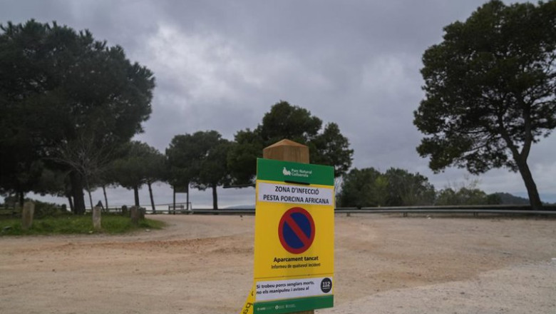 Una valla indica la prohibición del acceso al Parque Natural de Collserola (Barcelona) | David Zorrakino - Europa Press ep una valla indica la prohibicion del acceso al parque natural de collserola barcelona