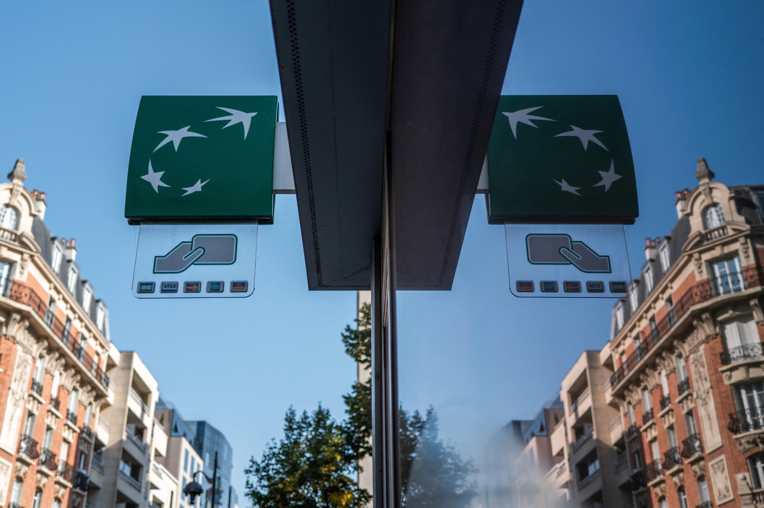 the logo of bnp paribas outside a bank office in paris 