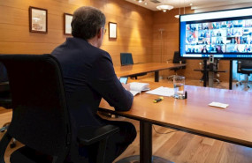 ep el presidente de la xunta alberto nunez feijoo en la videoconferencia de presidentes autonomicos