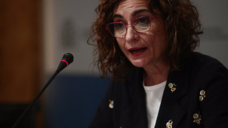 La ministra de Hacienda, María Jesús Montero, durante la rueda de prensa. | Eduardo Parra - Europa Press ep la ministra de hacienda maria jesus montero durante la rueda de prensa 20210329155723