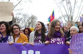 ep la ministra de igualdad irene montero en la manifestacion del 8mde madrid