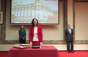 ep la presidenta de la cnmc cani fernandez en su toma de posesion con la vicepresidenta de asuntos