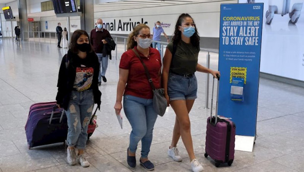ep passengers on a flight from madrid arrive at heathrow airport