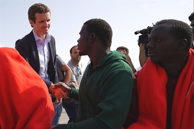 El presidente del PP, Pablo Casado, en Algeciras | PP ep presidentepp pablo casado en algeciras