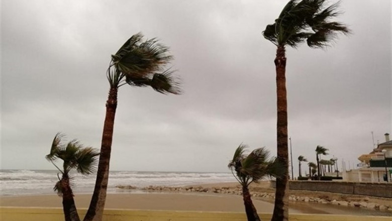 Un temporal de viento se deja notar en una playa | AEMET - Archivo ep un temporal de viento se deja notar en una playa