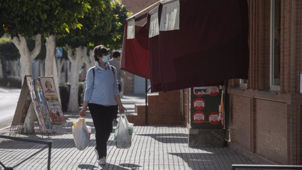 ep una mujer con bolsas de la compra