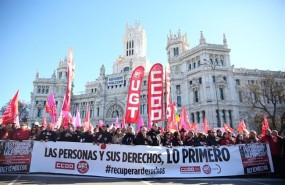 manifestacion de los sindicatos