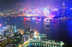 dl hong kong city skyline night harbour special administrative region hang seng index hsi hkd photo