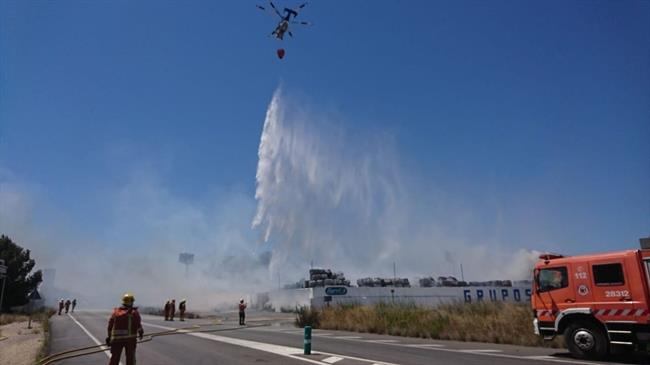 Incendio en una fábrica de cartón en Silla | EUROPA PRESS ep incendiouna fabricacartonsilla