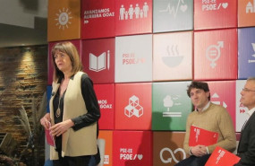 ep los dirigentes socialistas idoia mendia eneko andueza y alfredo retortillo en un acto en bilbao