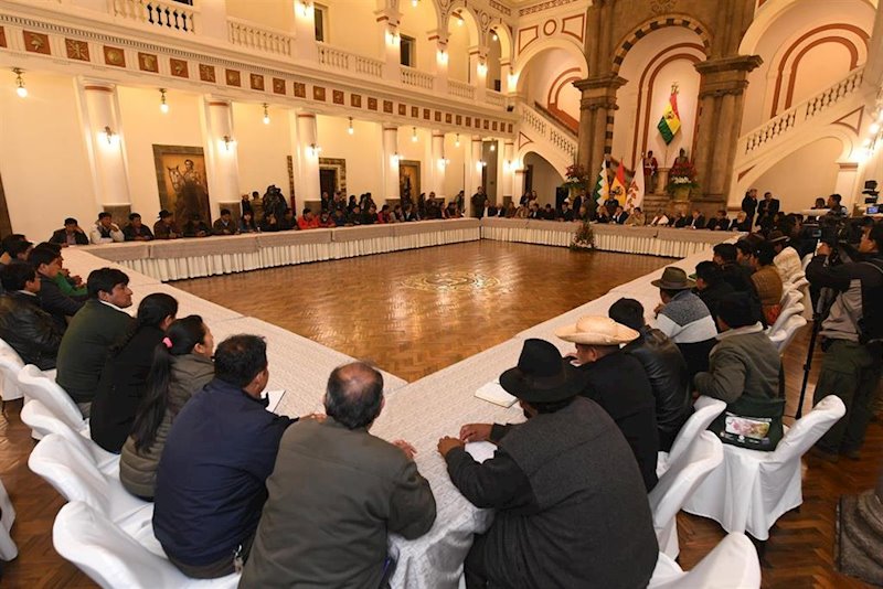 ep mesa de dialogo entre el gobierno interino y los movimientos sociales en bolivia