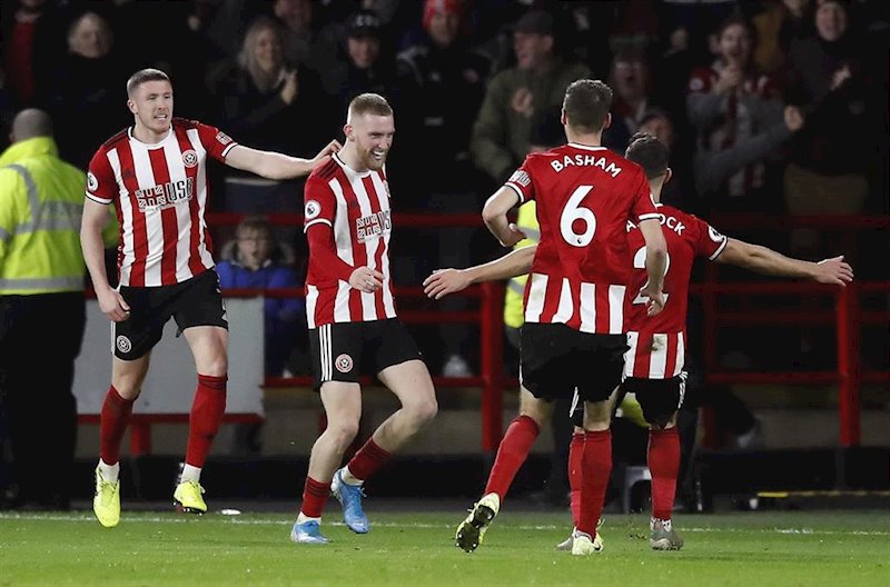 ep oliver mcburnie celebra el gol marcado con el sheffiled united
