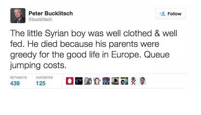 twitter, politico, ingles, refugiados, peter buckitsch twitter, politico, ingles, refugiados, peter buckitsch