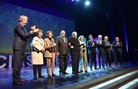 ep el presidente del ejecutivo autonomico jorge azcon i durante un acto de homenaje al empresario