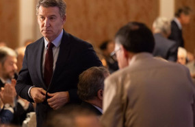 ep el presidente del partido popular alberto nunez feijoo llega a un desayuno informativo de forum