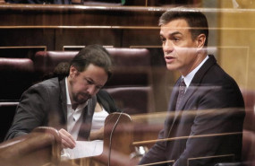 ep el secretario general de podemos pablo iglesias y el presidente del gobierno en funciones pedro