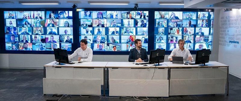 Imagen de archivo de una reunión de Teodoro García Egea, Pablo Casado y Antonio González Terol con alcaldes del PP | PP - Archivo ep imagen de archivo de una reunion de teodoro garcia egea pablo casado y antonio gonzalez terol con