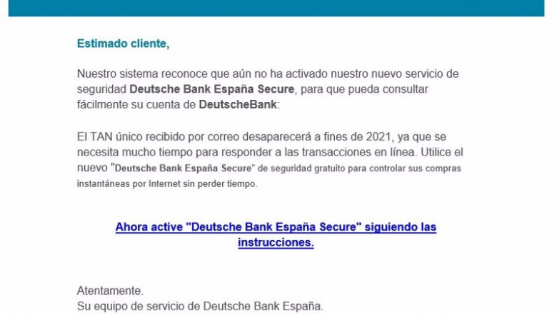 Intento de 'phishing' a Deutsche Bank | ESET ep intento de phishing a deutsche bank