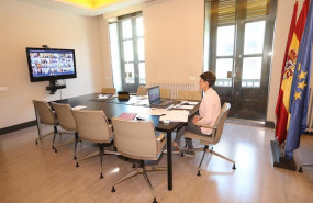 ep la presidenta del gobierno de navarra maria chivite durante la videoconferencia de presidentes