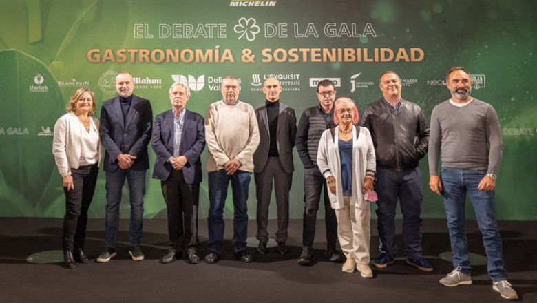 ep participantes en el debate gastronomiasostenibilidad organizado en valncia por la guia michelin