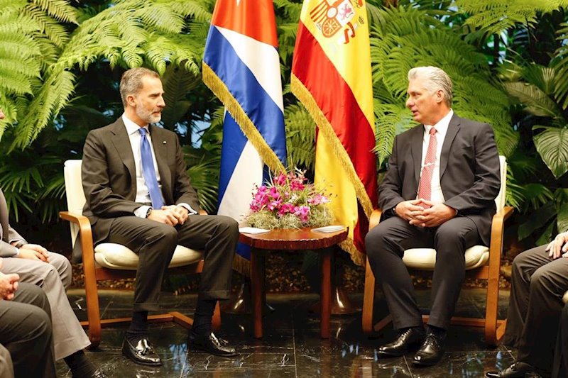 ep reunion entre el rey de espana y el presidente cubano miguel-diaz canel