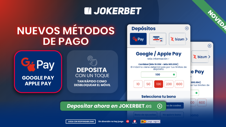 jokerbet lanza nuevos metdos de pago   google pay apple pay 