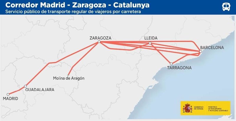 ep corredor madrid zaragoza cataluna del nuevo mapa concesional del ministerio de transportes y