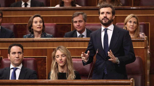 ep el presidente del pp pablo casado en la sesion de control al gobierno