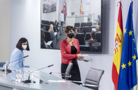 ep la ministra de sanidad carolina darias i y la ministra portavoz isabel rodriguez a su llegada a