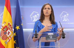 ep la secretaria general de podemos ione belarra durante una rueda de prensa en el congreso de los