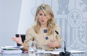 ep la vicepresidenta segunda y ministra de empleo yolanda diaz durante una rueda de prensa tras el