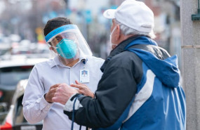 ep april 14 2020 chelsea massachusettsusa health researcher conducting rapid blood fingerstick study