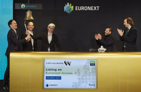 ep archivo   acto de toque de campana por el debut de virtualware en euronext paris