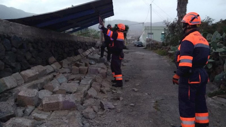 Caída de un muro en La Orotava debido al viento | ÁREA DE SEGURIDAD DE LA OROTAVA ep caida de un muro en la orotava debido al viento