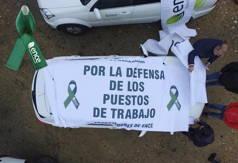ep caravana de vehiculos de ence marchan a madrid