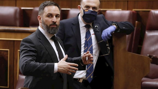 ep el lider de vox santiago abascal izda en el congreso