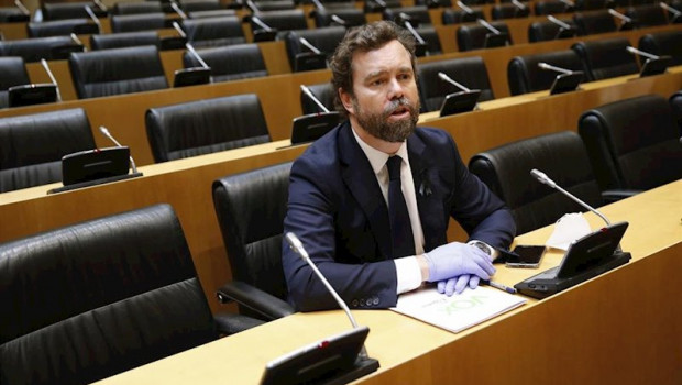 ep el portavoz de vox en el congreso ivan espinosa de los monteros este miercoles en la primera