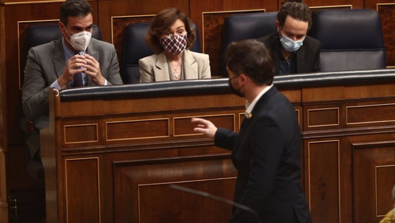 El portavoz parlamentario de ERC, Gabriel Rufián | EUROPA PRESS/E. Parra. POOL - Europa Press ep el portavoz parlamentario de erc gabriel rufian abajo el presidente del gobierno pedro sanchez 1i